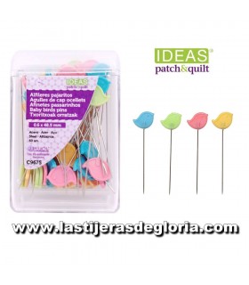 Agujas coser a mano / Alfileres Alfileres pajaritos colores IDEAS 60 unidades
