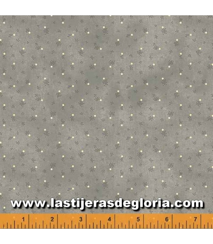 Tela topos y hojas sobre gris pizarra colección Traveler de Windham Fabrics