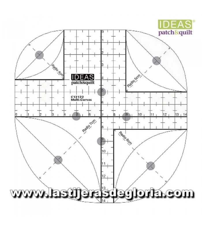 Regla patchwork plantilla multicurvas IDEAS Patch