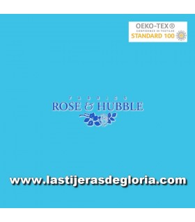Tela patchwork lisa azul Cyan True Craft Cotton de Rose & Hubble