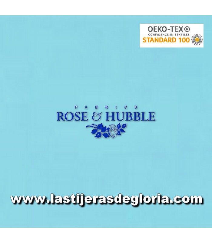 Tela patchwork lisa azul cielo True Craft Cotton de Rose & Hubble