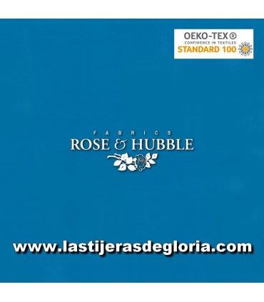 Tela patchwork lisa azul zafiro True Craft Cotton de Rose & Hubble