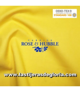 Tela lisa amarillo maíz para patchwork True Craft Cotton de Rose & Hubble