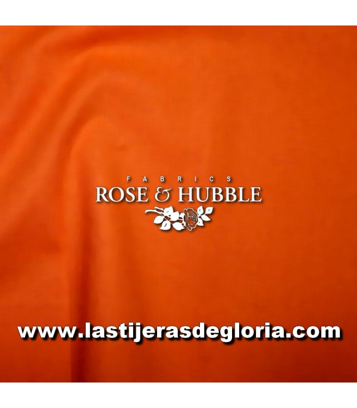 Tela patchwork lisa naranja True Craft Cotton de Rose & Hubble