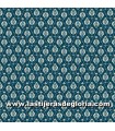 Tela ornamental damasco azul AVIV de Indigo Fabrics