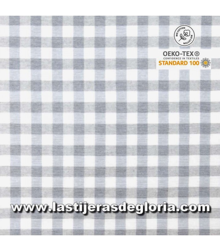 Tela cuadros medianos gris suave colección Poplin de Exclusive Patchwork