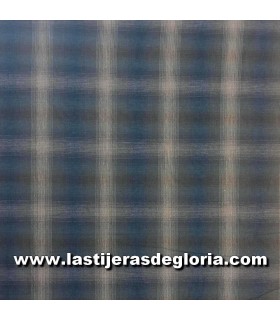 Tela japonesa tramada cuadros tono musgo colección Naoki