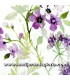 Tela trasera 270 cm. floral morado y lila sobre blanco Lauren de PB Textiles