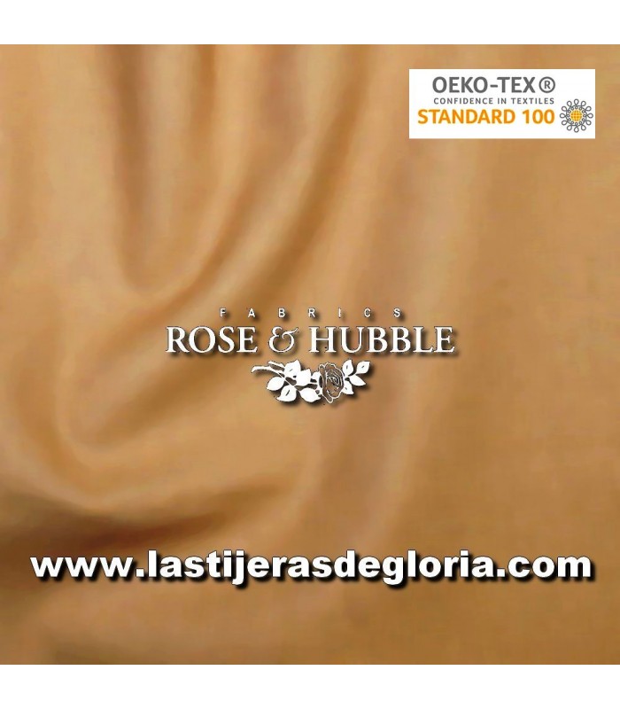 Tela lisa tono bronceado oscuro para muñecas True Craft Cotton de Rose & Hubble