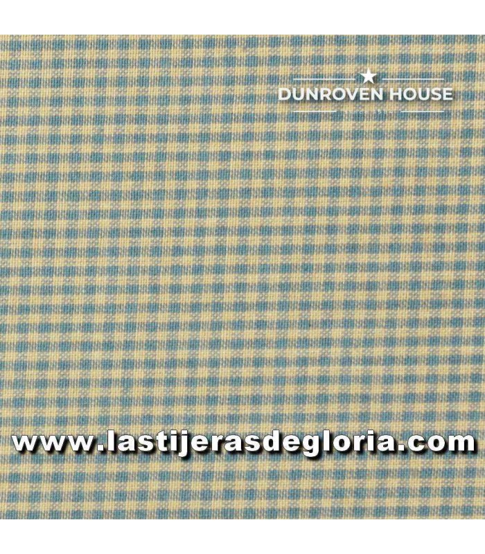 Country Tela Country cuadros mini azul-beige colección "Primitive Homespun" de Dunroven House