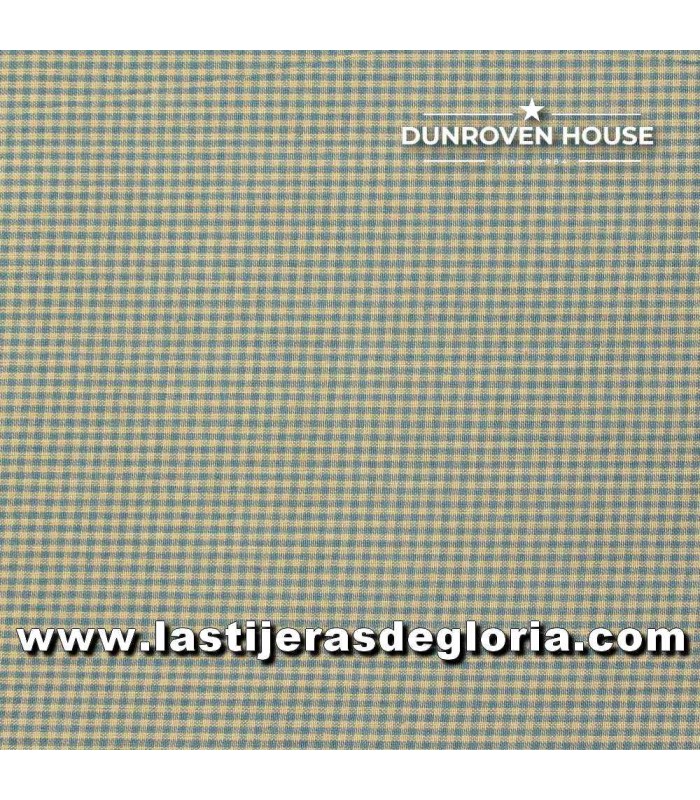 Country Tela Country cuadros mini azul-beige colección "Primitive Homespun" de Dunroven House
