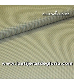 Country Tela Country cuadros mini azul-beige colección "Primitive Homespun" de Dunroven House