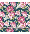 Tela floral sobre azul colección Camellia de Benartex