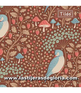 Tela pájaros durmientes pecan Tilda Hibernation Sleepybird Pecan
