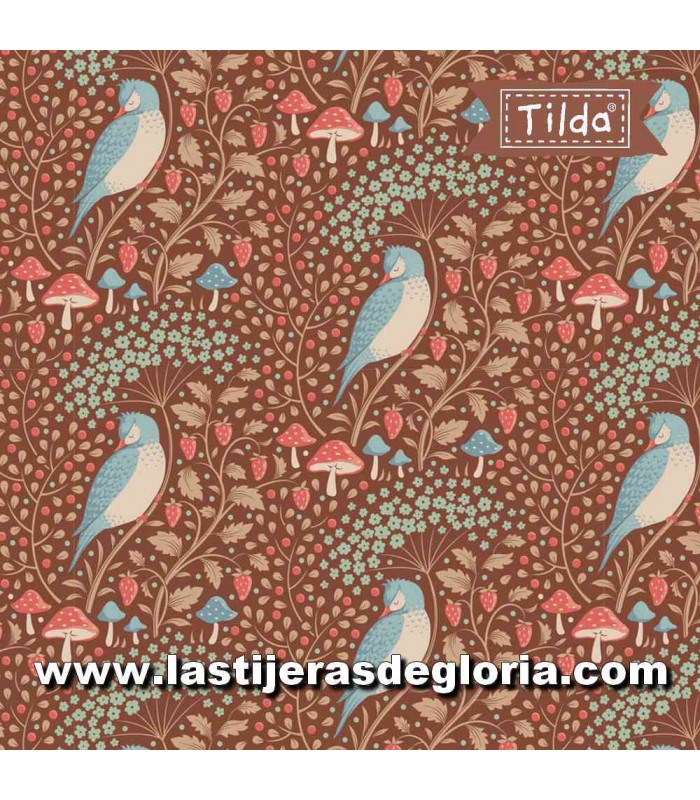 Tela pájaros durmientes pecan Tilda Hibernation Sleepybird Pecan