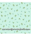 Tela florecillas aqua Serene Garden de Henry Glass