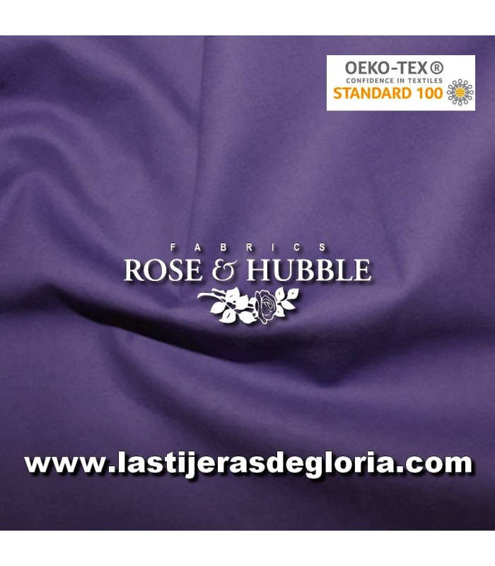 Tela patchwork lisa púrpura True Craft Cotton de Rose & Hubble