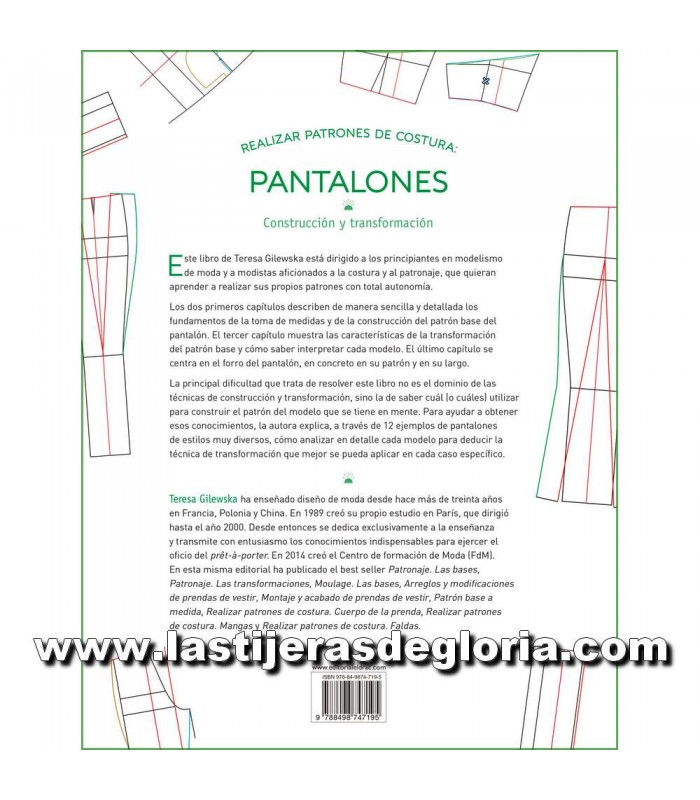 Libro Realizar patrones de costura PANTALONES de Teresa Gilewska