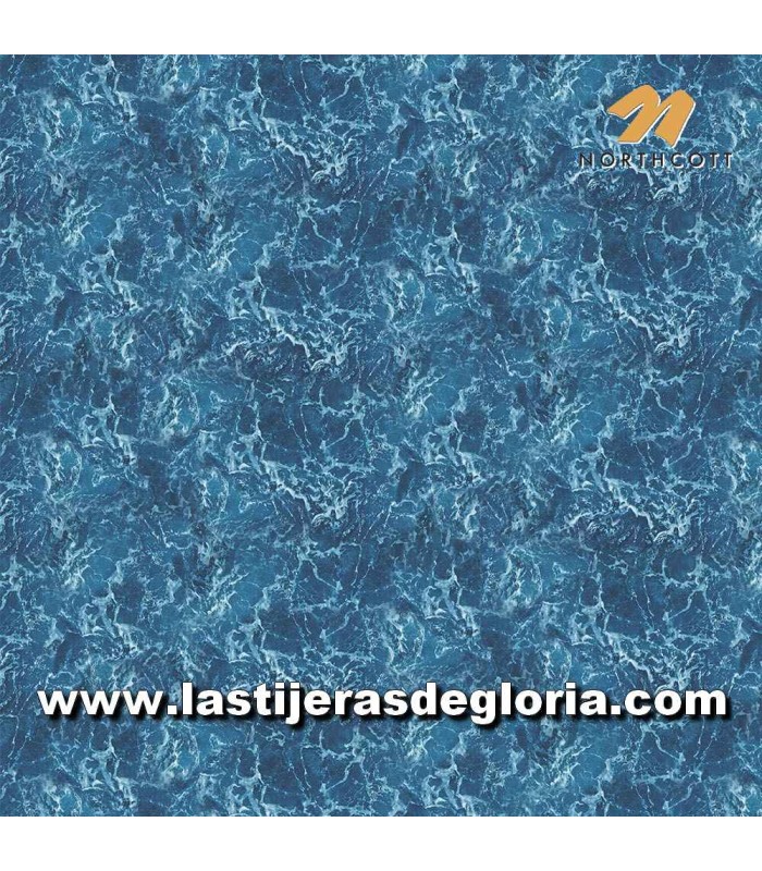 Paisaje Tela aguas bravas azul oscuro colección Naturescapes de Northcott