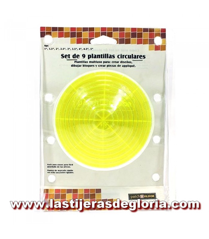 Set de plantillas circulares para patchwork 9 medidas