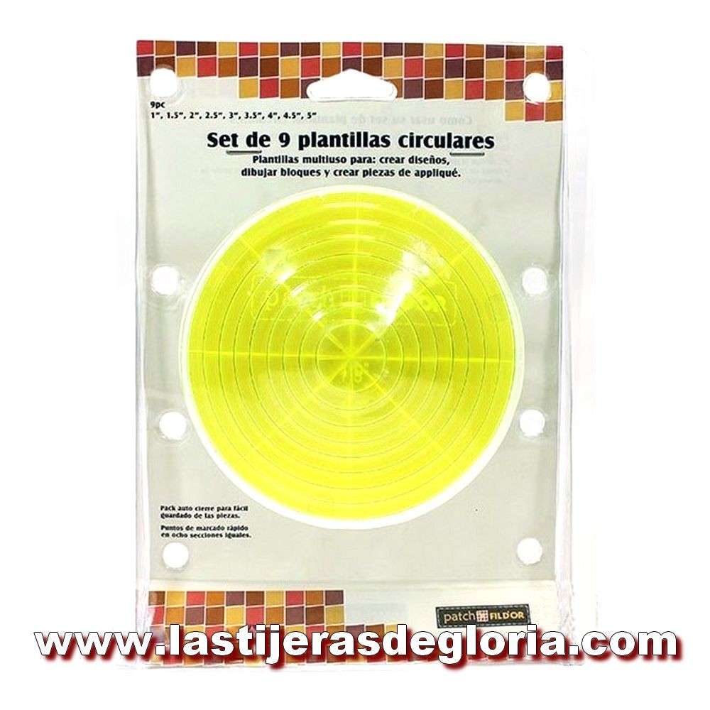Set de plantillas circulares para patchwork 9 medidas