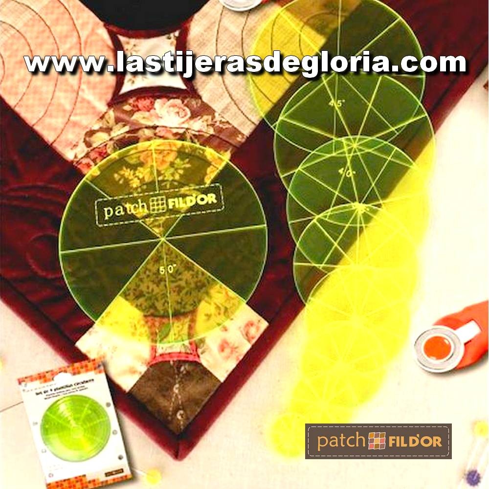 Set de plantillas circulares para patchwork 9 medidas