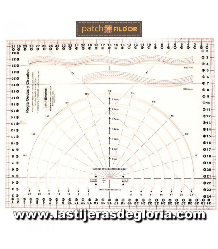 Regla de ondas y círculos para patchwork FIL D'OR
