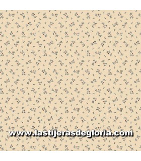 Tela motivos azules sobre marfil Sample Shirtings de Marcus Fabrics