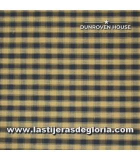 Tela Country cuadros camel y marino Homespun Fabric de Dunroven House