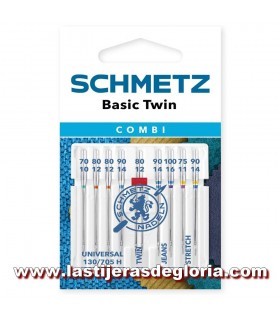 Pack Combi Basic Twin agujas coser a máquina SCHMETZ