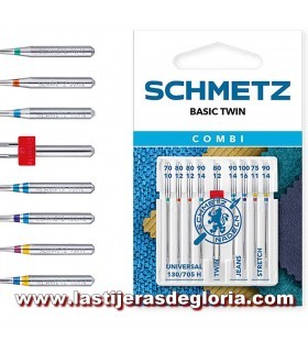 Pack Combi Basic Twin agujas coser a máquina SCHMETZ