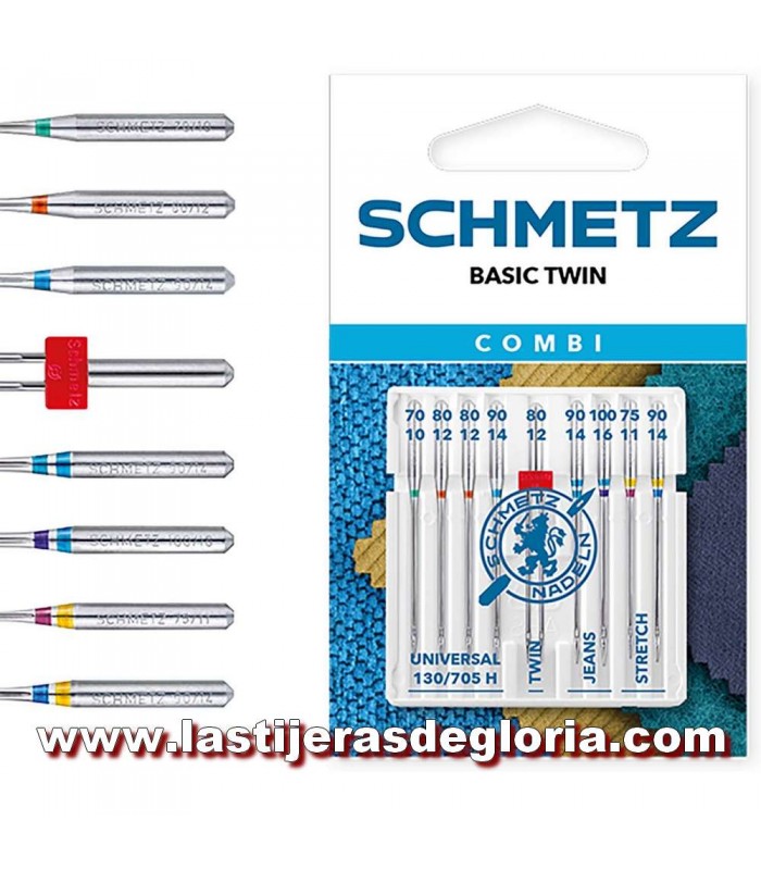 Pack Combi Basic Twin agujas coser a máquina SCHMETZ
