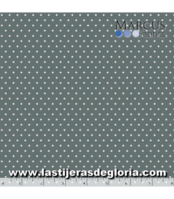 Tela estrellas crema sobre azul Home de Marcus Fabrics
