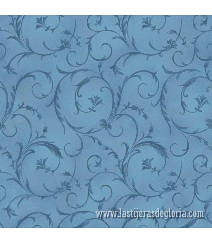 Tela trasera 270 cm. pergamino azul Elegant Scroll de Maywood Studio