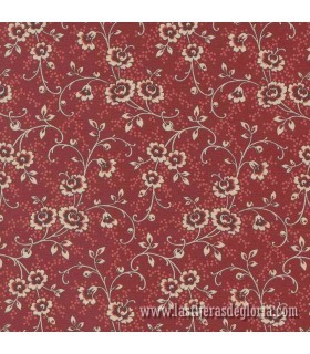 Tela bouquet flores rojo carmesi Lydias Lace de Moda Fabrics