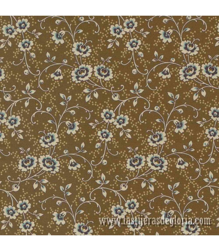 Tela bouquet flores cacao Lydias Lace de Moda Fabrics
