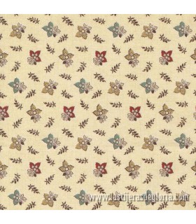 Tela flores y hojas beige Lydias Lace de Moda Fabrics
