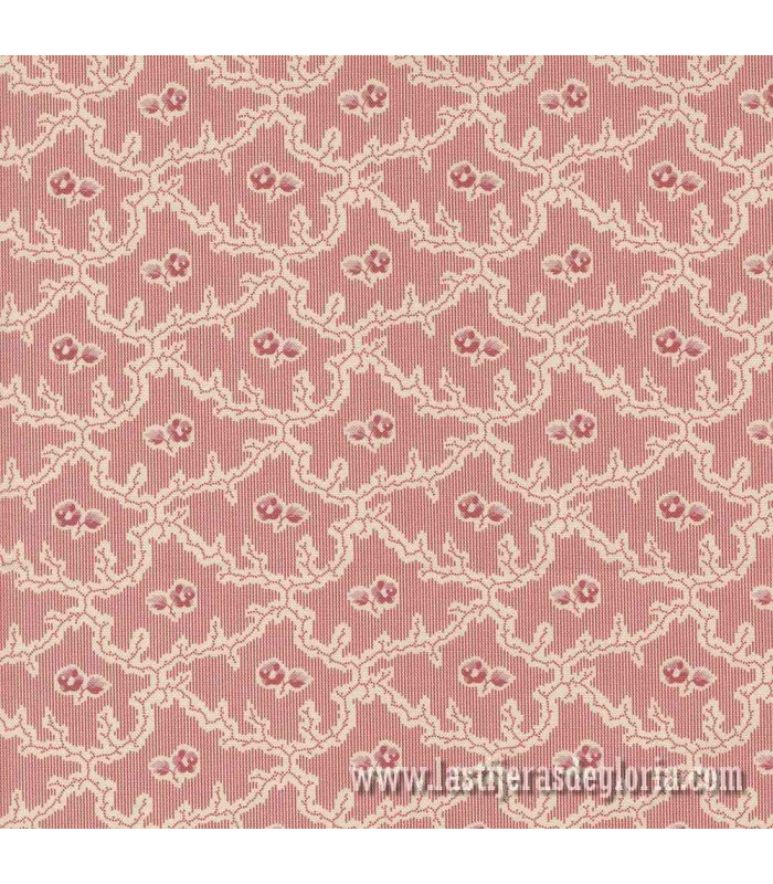 Tela rosetones rojo carmesi Lydias Lace de Moda Fabrics
