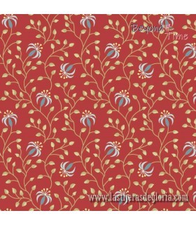 Tela lirios rosa mosqueta lily rosehip Beyond Time de EQP Textiles