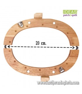 Boquilla de madera para bolsos o monedero ovalada 20 cm. Ideas Patch
