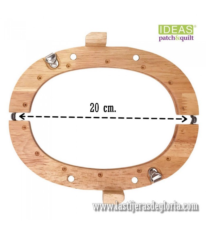 Boquilla de madera para bolsos o monedero ovalada 20 cm. Ideas Patch