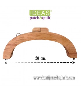 Boquilla de madera para bolsos o monedero ovalada 20 cm. Ideas Patch