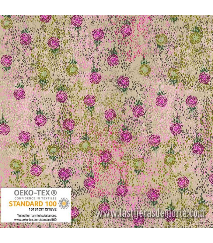 Tela alliums púrpura Flowers on my Mind de Stof Fabrics
