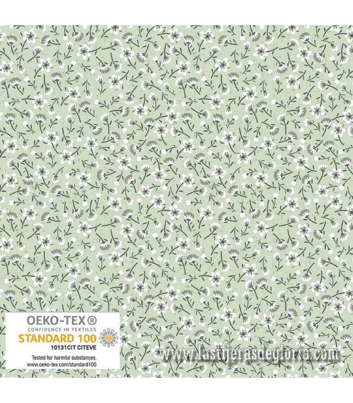 Tela florecillas verde agua Petite Meadows de Stof Fabrics