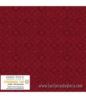 Tela hojas y puntos rojo Tiny Mixture de Stof Fabrics