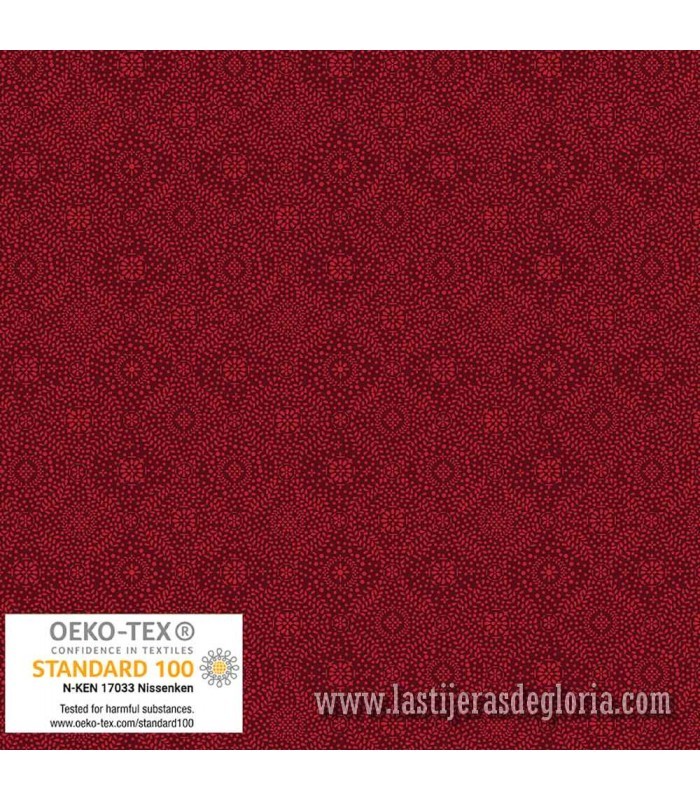 Tela hojas y puntos rojo Tiny Mixture de Stof Fabrics
