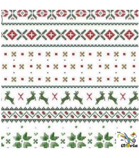 Loneta Navidad antimanchas ancho 160 cm. filas Renos Muérdago