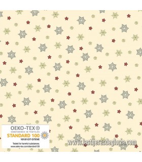 Tela Navidad estrellas sobre crema Snow is Falling de Stof Fabrics