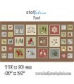 Panel 60 cm. motivos Navidad en bloques sobre rojo Snow is Falling de Stof Fabrics