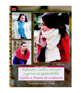 Libro Bufandas, cuellos, mitones y gorros de ganchillo tejidos a punto de cadeneta de El Drac